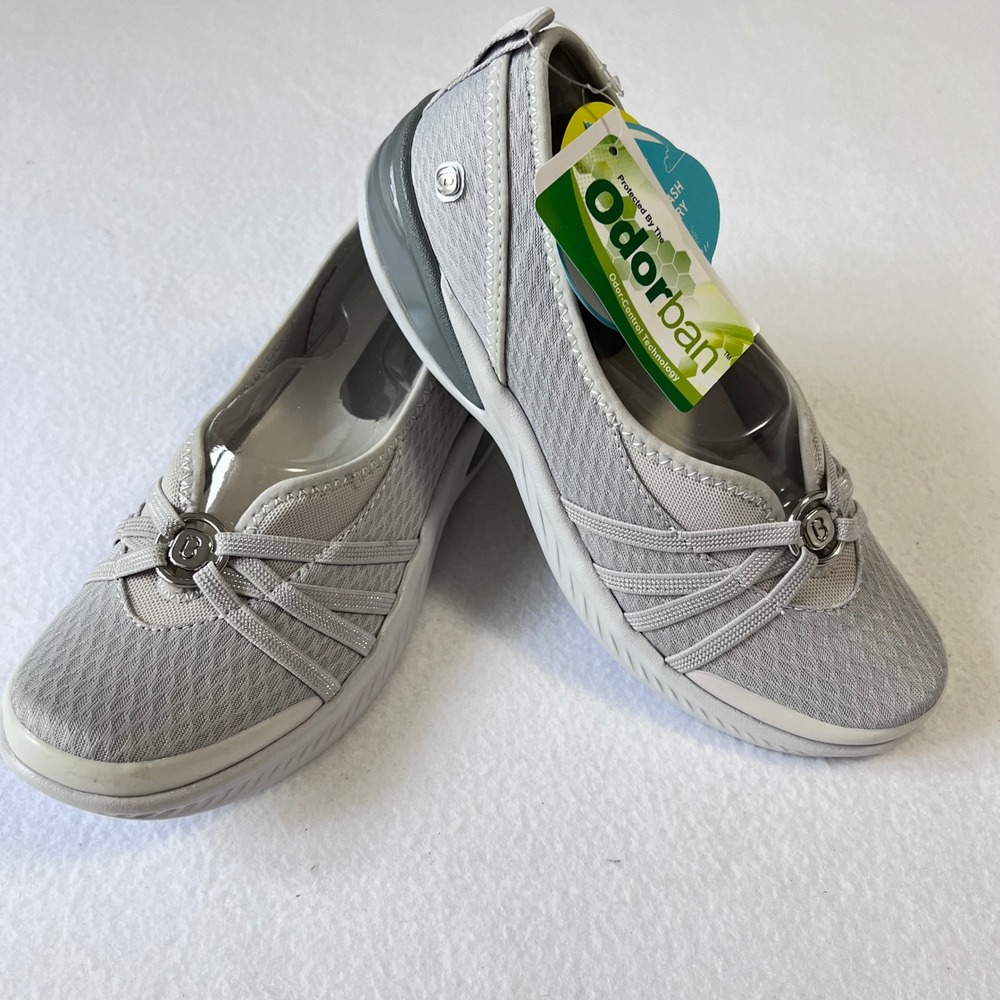 Bzees Niche Slip On Women 7.5M Grey Cloud Technology Comfort Shoes